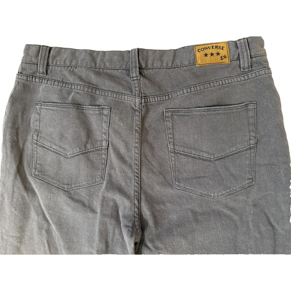 Converse Jeans Mens 36 Gray Chuck Slim Denim 5 Pocket Slim Fit Star Rivet Twill - Picture 5 of 9